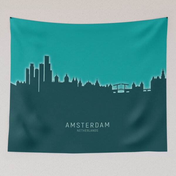 Aperçu de l'œuvre Amsterdam The Netherlands Skyline créée et vendue par ArtPrints.