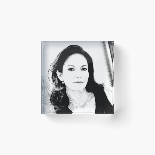 Diane Lane Black & White Portrait (Linocut) Acrylic Block