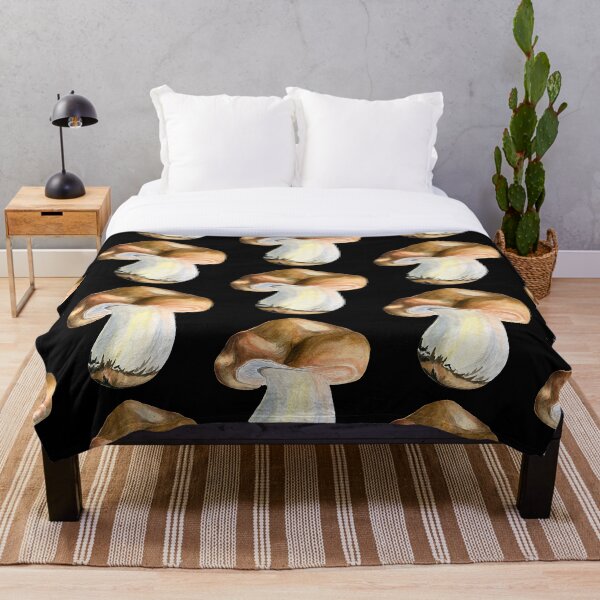 Item preview, Fat mushroom on black background designed and sold by NataBold.
