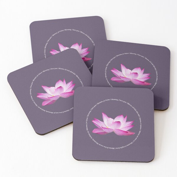 Item preview, Lotus with message I love you Mom dark purple background designed and sold by Sofy5.