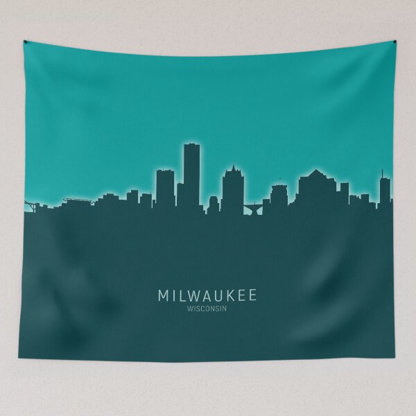 Aperçu de l'œuvre Milwaukee Wisconsin Skyline créée et vendue par ArtPrints.