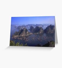 Vietnam Ha Long bay aerial view Greeting Card