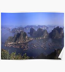 Vietnam Ha Long bay aerial view Poster