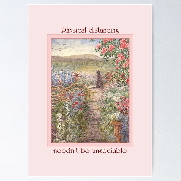 Item preview, Physical distancing needn't be unsociable, Cat in Landscape. designed and sold by SusanAlisonArt.