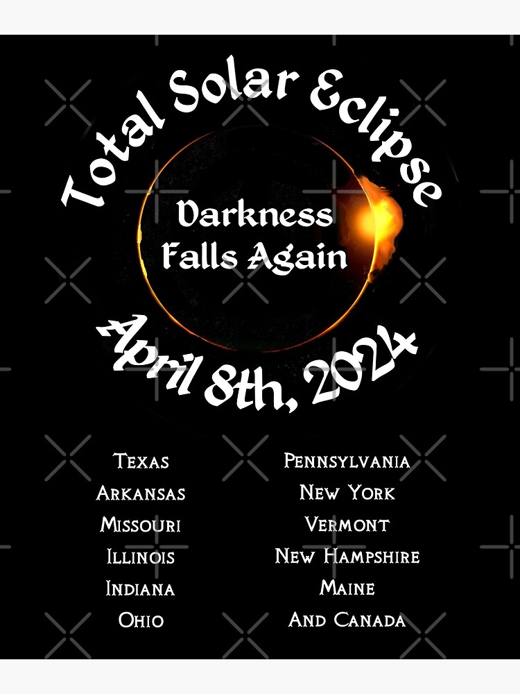 2024 U.S Total Solar Eclipse Souvenir Texas, Arkansas Missouri