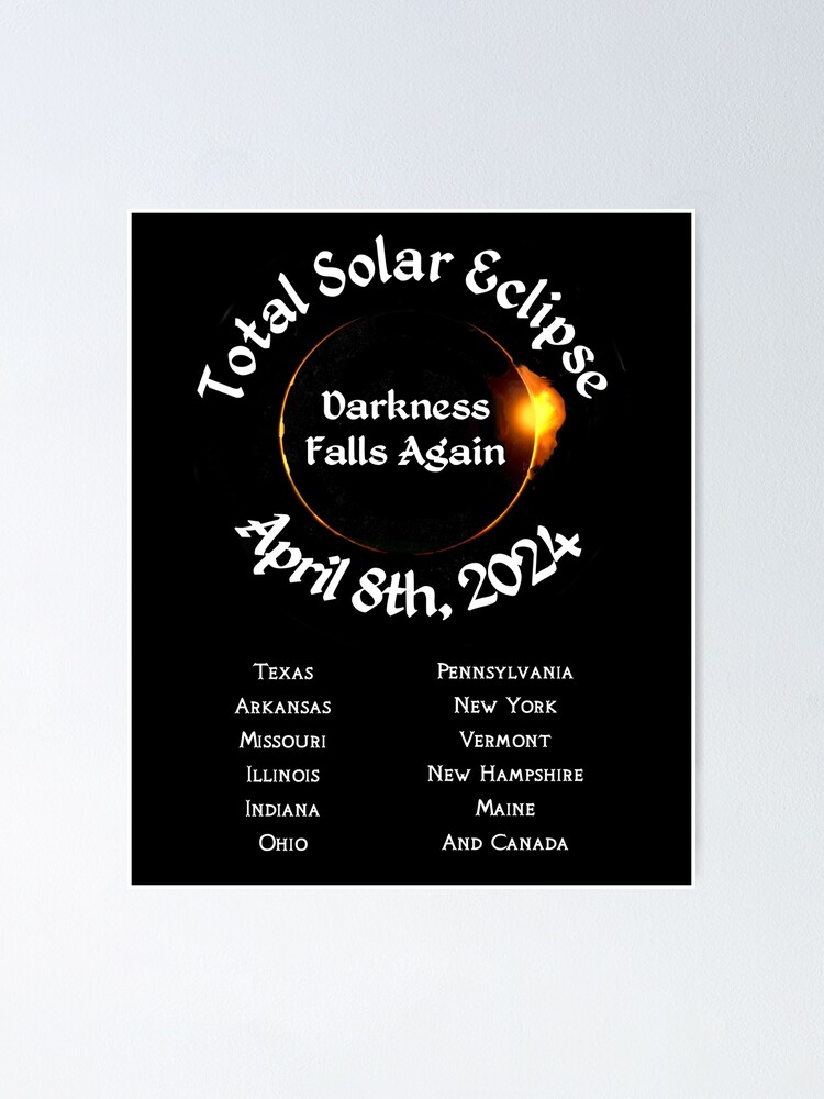 2024 U.S Total Solar Eclipse Souvenir Texas, Arkansas Missouri