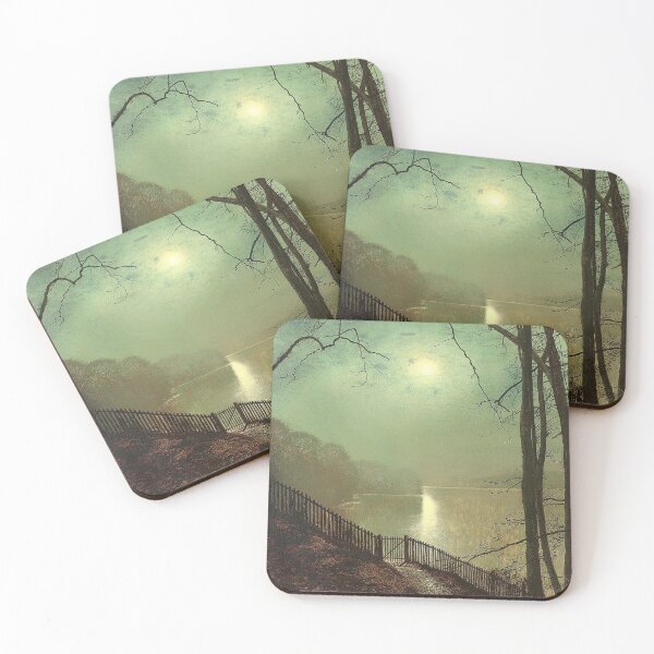 Item preview, Moonlight on the lake Roundhay Park Leeds-John Atkinson Grimshaw designed and sold by LexBauer.