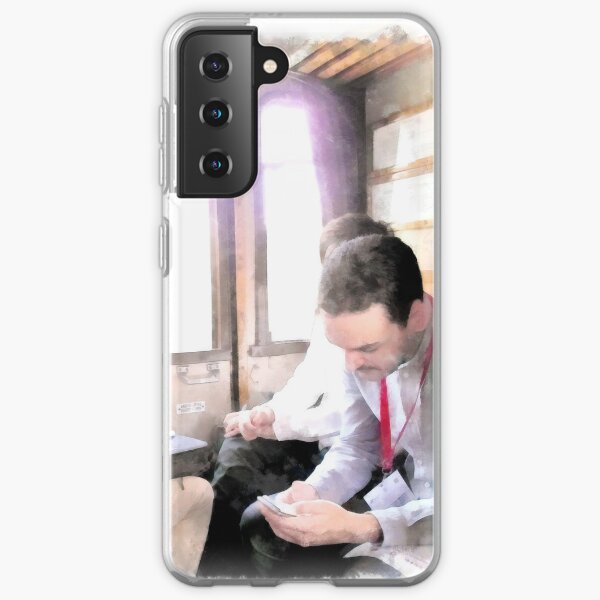 Travelers in the railway wagon Samsung Galaxy Soft Case