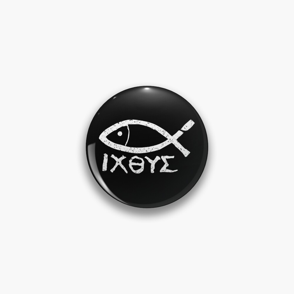 I'm Hooked on Jesus fish ichthys ichthus Lapel Badge Hat Vest Pin