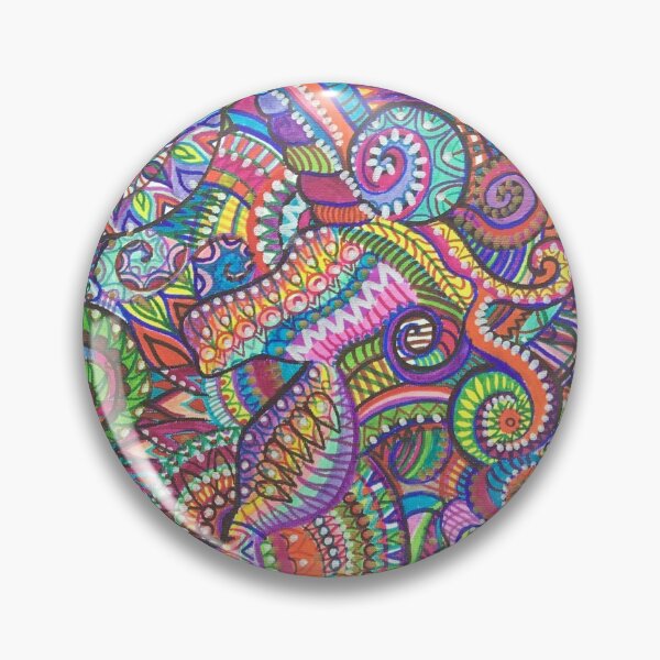 Item preview, Multicoloured Patterned Unicorn Complex Sharpie Marker Drawing designed and sold by jaggerstudios.