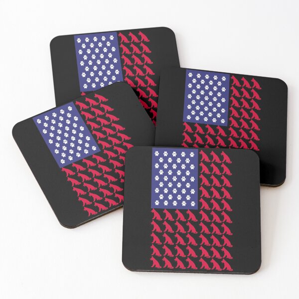 Item preview,  Dog Lover Club , Flag America with Dog German Shepherd, Red Dog Blue Paws  designed and sold by JUSTBEELEGANT.