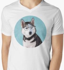 Mr Siberian Husky Men's V-Neck T-Shirt