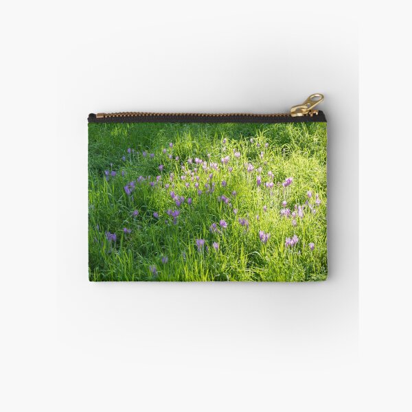 Item preview, Meadow Abundance - Delicate Crocuses and Grass Blades in the Sunshine designed and sold by Georgia Mizuleva.