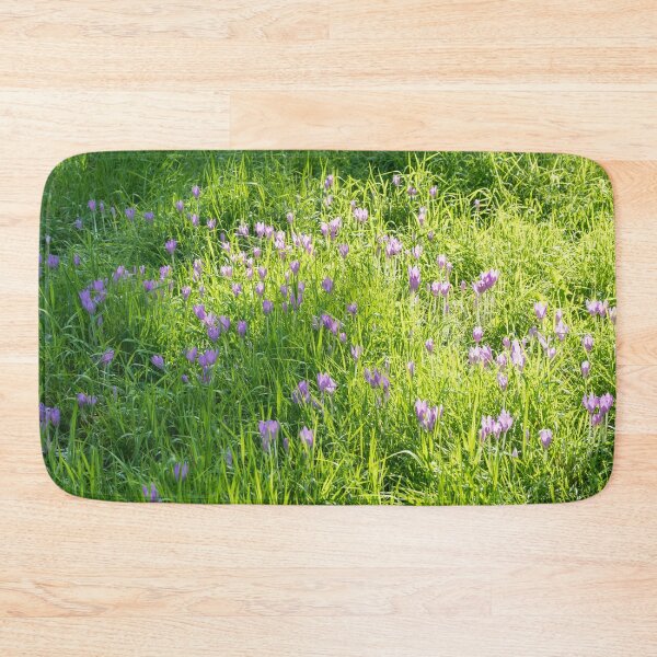 Item preview, Meadow Abundance - Delicate Crocuses and Grass Blades in the Sunshine designed and sold by Georgia Mizuleva.