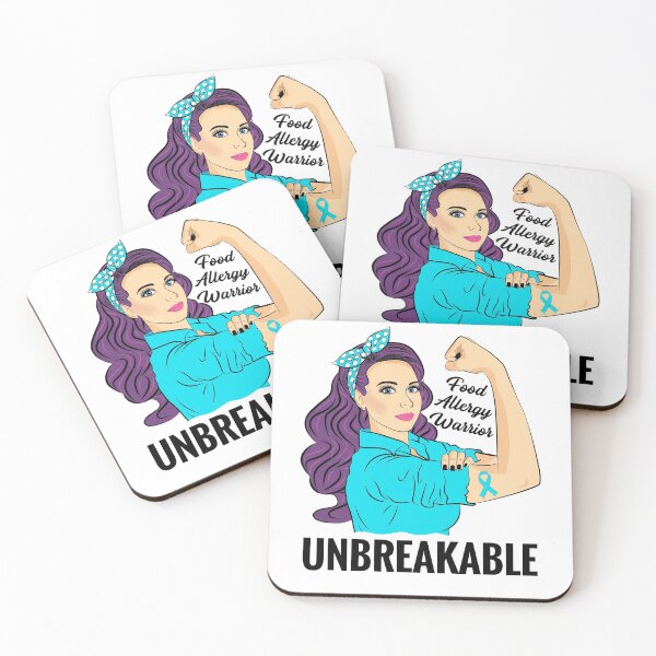 Item preview, Food Allergy Awareness Allergic Warrior Unbreakable designed and sold by ZNOVANNA.