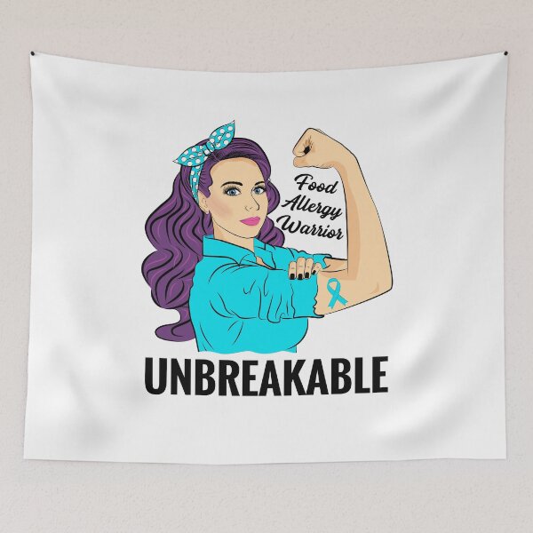 Item preview, Food Allergy Awareness Allergic Warrior Unbreakable designed and sold by ZNOVANNA.