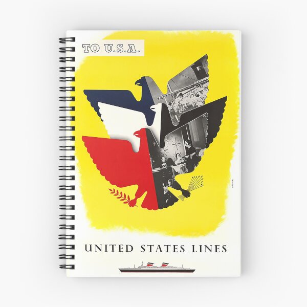 Item preview, United Staes Line vintage travel poster designed and sold by stickart-marek.