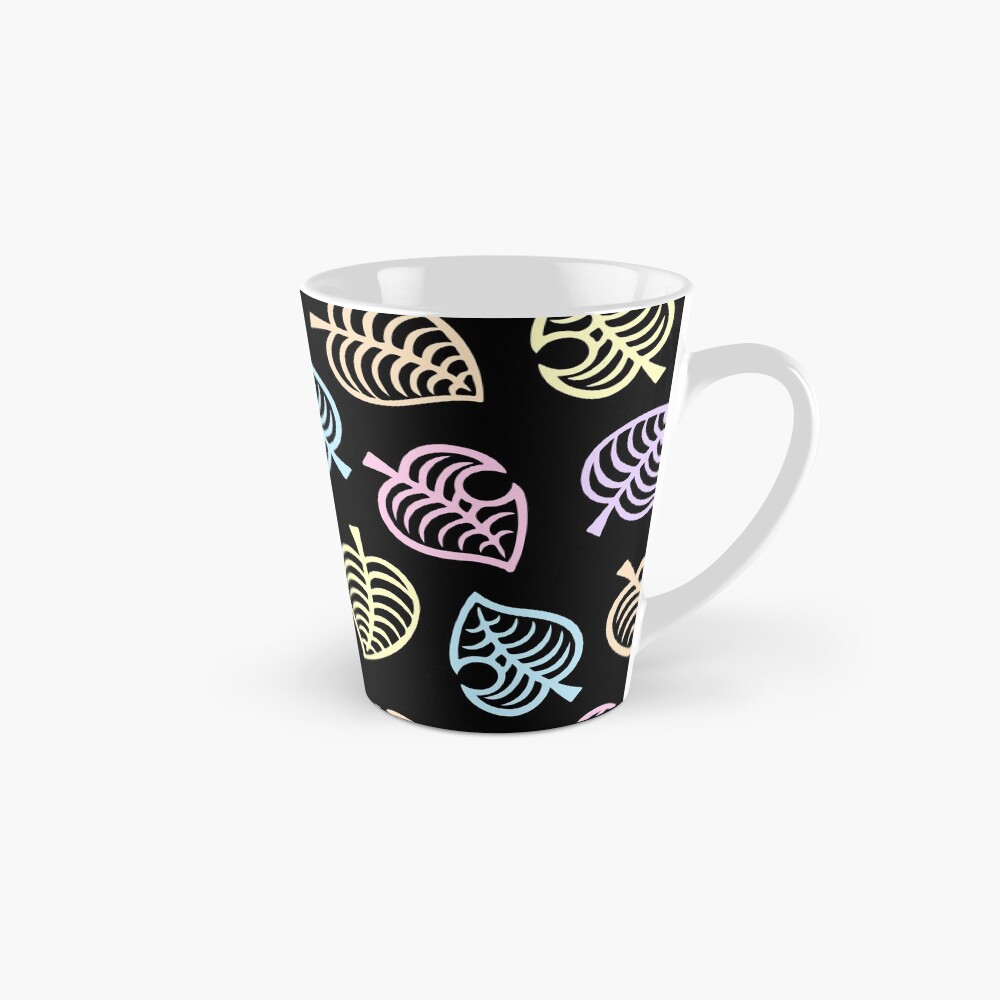 Nook Rainbow Pastel Leaf Pattern Black - Animal Crossing New Horizons  | Mug