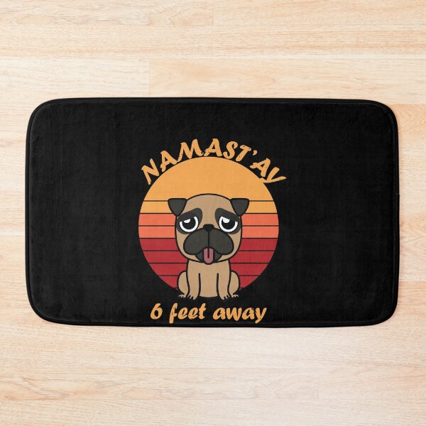 Item preview, namastay pug 6 feet away yoga vintage designed and sold by thehafdesigner.