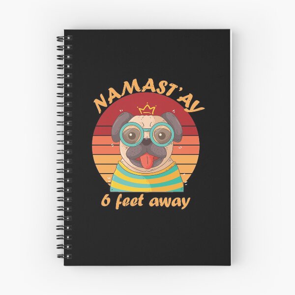 Item preview, Namastay 6 feet away vintage pug designed and sold by thehafdesigner.