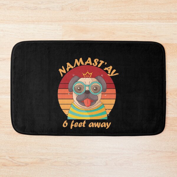 Item preview, Namastay 6 feet away vintage pug designed and sold by thehafdesigner.