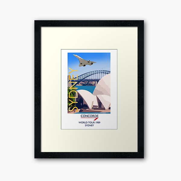 Concorde World Tour 1989 - Sydney Australia Framed Art Print