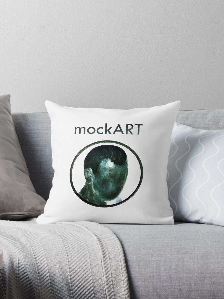Thumbnail 1 of 3, Throw Pillow, mockART - Faceless Logo designed and sold by mockART.
