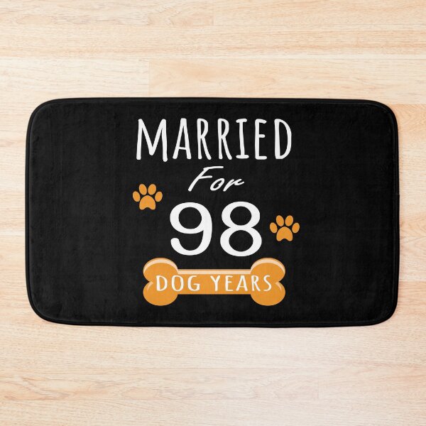 Item preview, 14th Anniversary Funny Married For 98 Dog Years Marriage print designed and sold by Grabitees.
