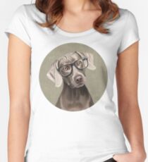 Herr Weimaraner Tailliertes Rundhals-Shirt