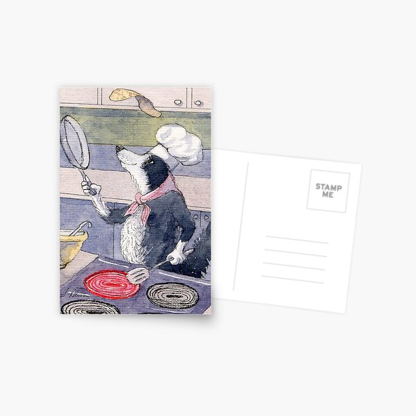 Pancake Champ! This Border Collie dog loves to flip pancakes! Postcard