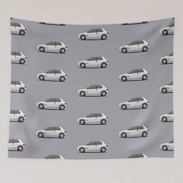Item preview, S2 Peu geot 106 Rallye Single Illustration designed and sold by RJWautographics.
