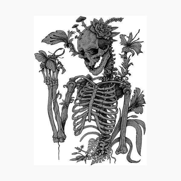 Item preview, skeleton and flowers series designed and sold by Artropodo.