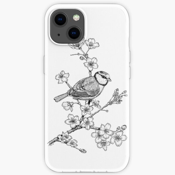 Parus on a Cherry Branch iPhone Soft Case