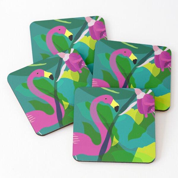 Item preview, Flamingo flower leafy illustration designed and sold by juliechicago.