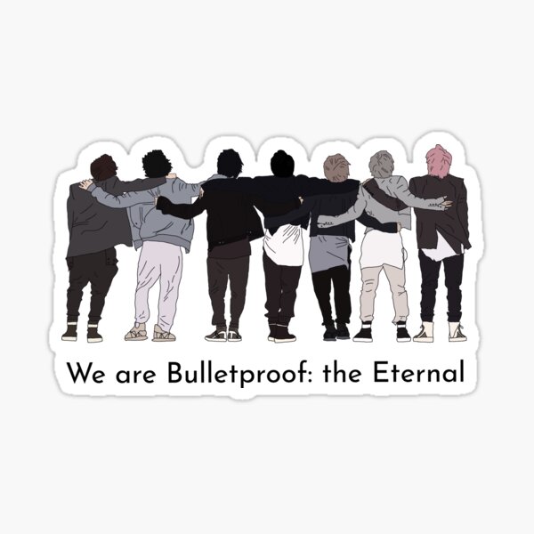 Bts On We Are Together Bulletproof Sticker By Noonastudio Redbubble