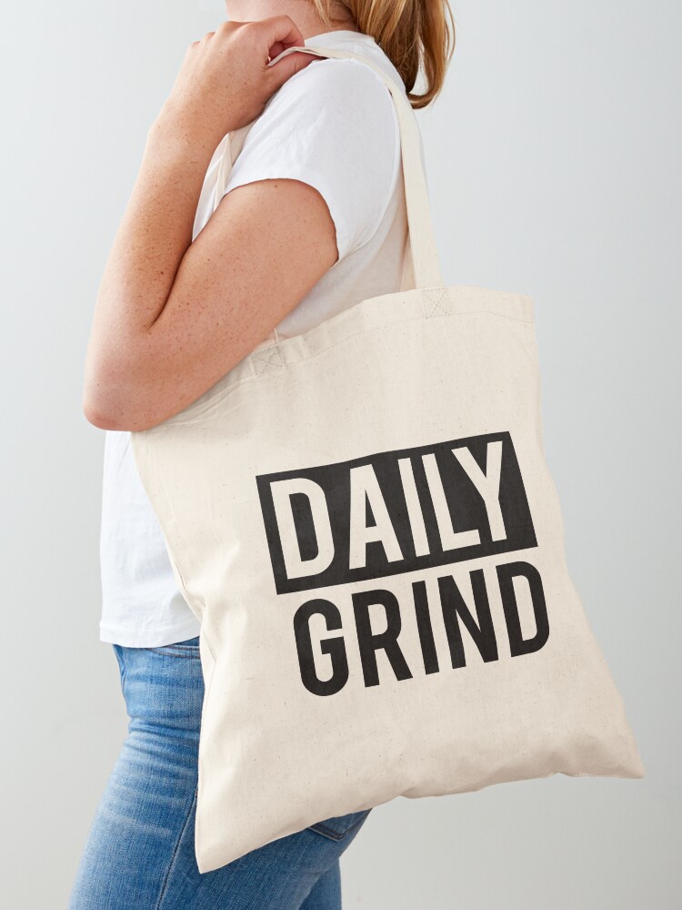 Canvas Daily Grind Tote - Cute Tote Bag - Talking Out of Turn Beach Wash Denim - Melt with You