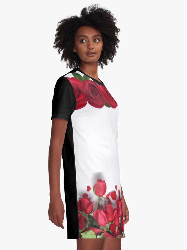 Thumbnail 2 of 5, Graphic T-Shirt Dress, 3D Rose designed and sold by alim0355.