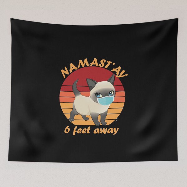 Item preview, namastay cute kitty 6 feet away designed and sold by thehafdesigner.