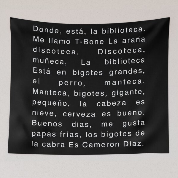 Item preview, Community Spanish Song- Donde está la biblioteca white text designed and sold by Bird-Related.