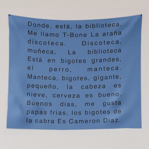 Item preview, Community Spanish Song- Donde está la biblioteca Black Text designed and sold by Bird-Related.