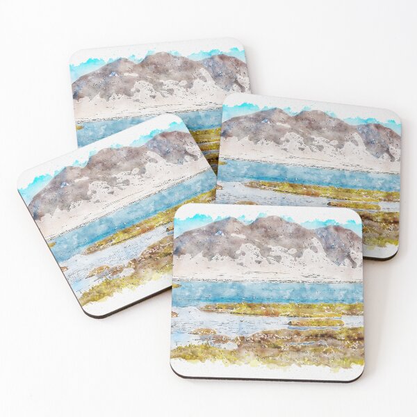 Item preview, Aquarelle sketch art. Landscape with mountain and water in Andalusia, Almeria, Spain designed and sold by anytka.