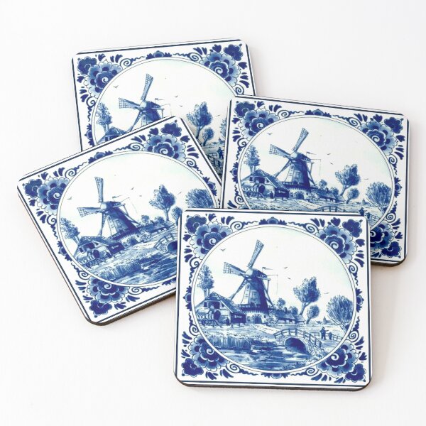 Item preview,  DUTCH BLUE DELFT : Vintage Windmill and Bridge Print designed and sold by posterbobs.