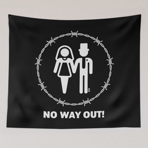 Item preview, No Way Out! / Barbwire (Stag Party / Hen Night / White) designed and sold by MrFaulbaum.