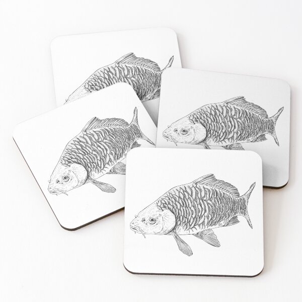 Item preview, carp apple pie Black and white designed and sold by InkFish Art.
