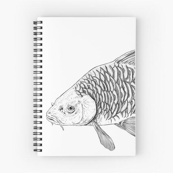 Item preview, carp apple pie Black and white designed and sold by InkFish Art.