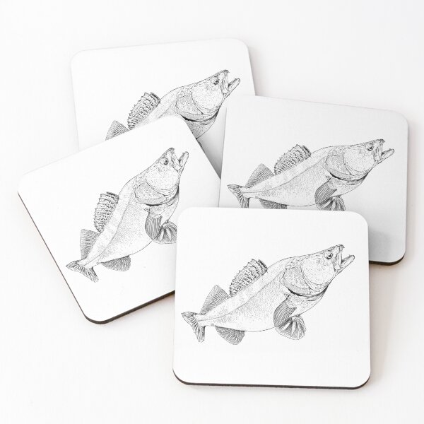 Item preview, Pike perch black and white designed and sold by InkFish Art.