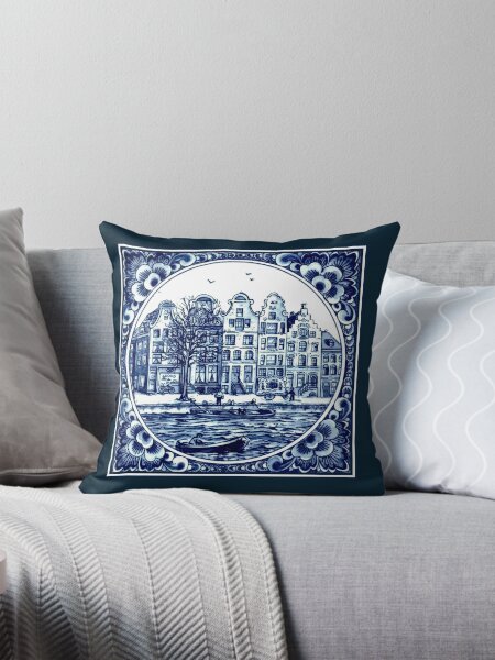 Artikel-Vorschau von DUTCH BLUE DELFT: Vintage-Boote im Kanal Amsterdam Druck, designt und verkauft von posterbobs.