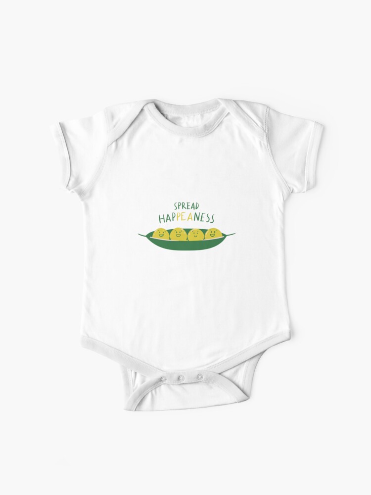 Positivity Pun About Peas Spread Happiness Baby One Piece By Javes93 Redbubble