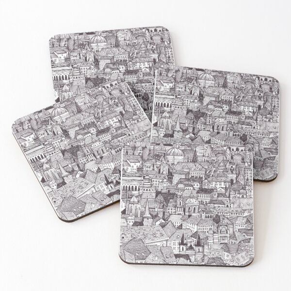 Item preview, Prague Art Print - Illustrated city designed and sold by JustineLecouffe.