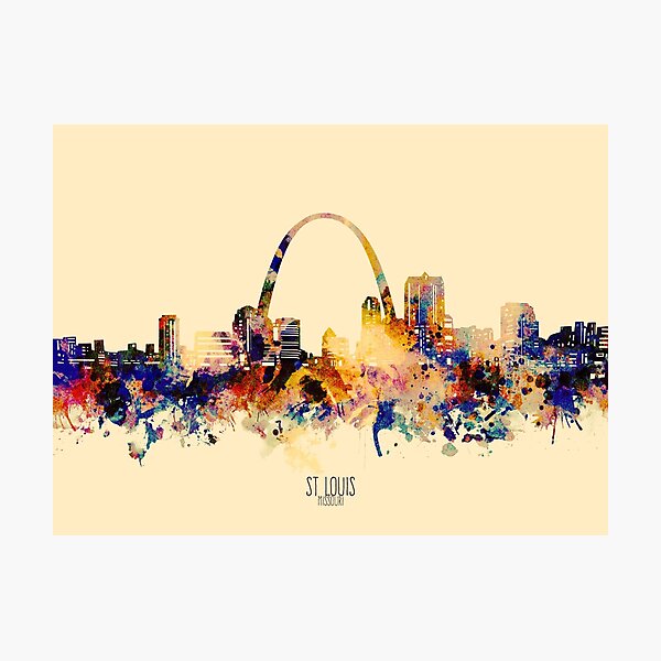 St. Louis Missouri Skyline Kids Zip Hoodie by NextWay Art